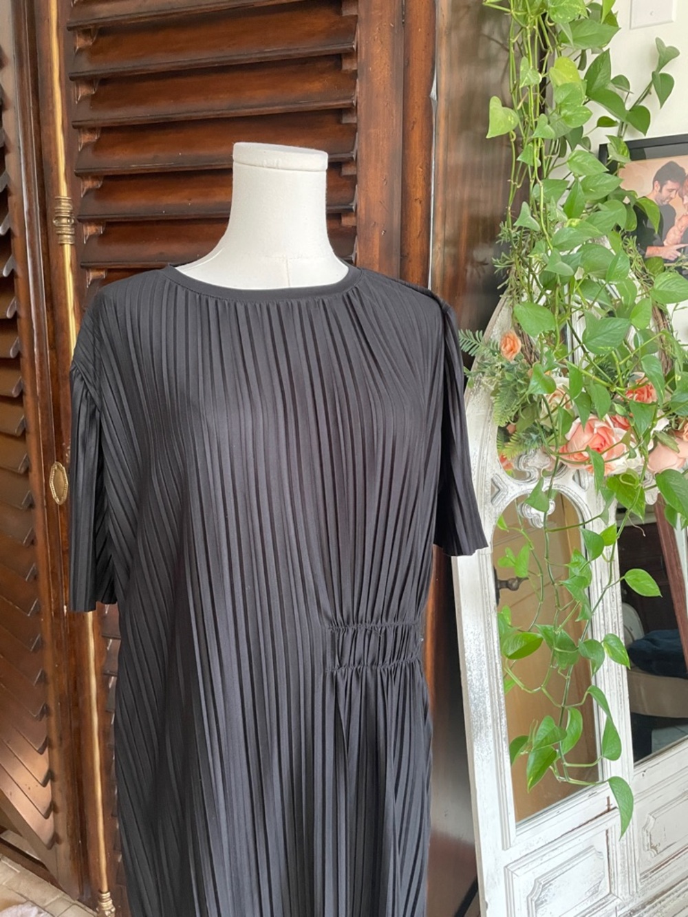 Zara Asymmetrical Pleated Oversized Flapper Gatsby Midi Dress Medium - Picture 3 of 11
